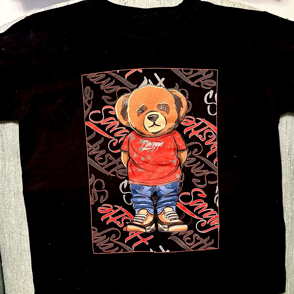 Savage Hustle Bear Boys T-shirt T6
